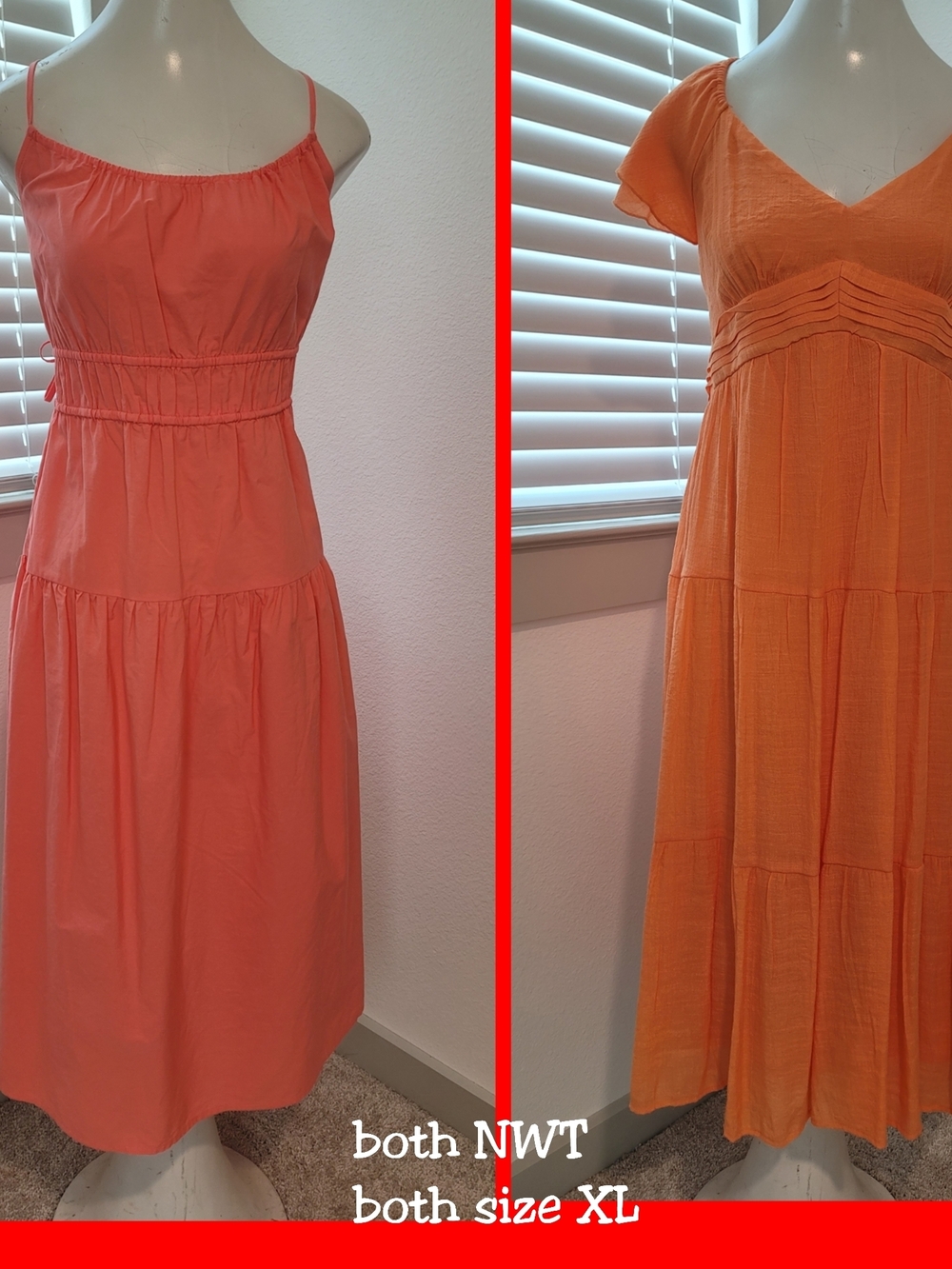 $37 FIRM NWT- Bundle Of 2-Women’s Coral/Orange Sundress - Size XL- TAKING OFFERS